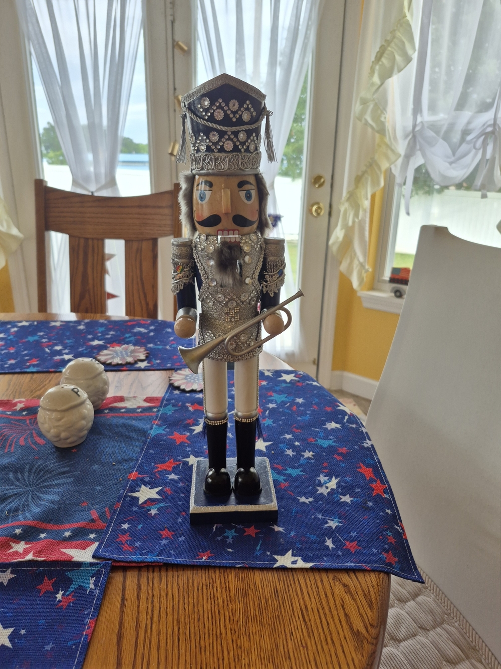 Nutcracker In  Silver & Navy Blue